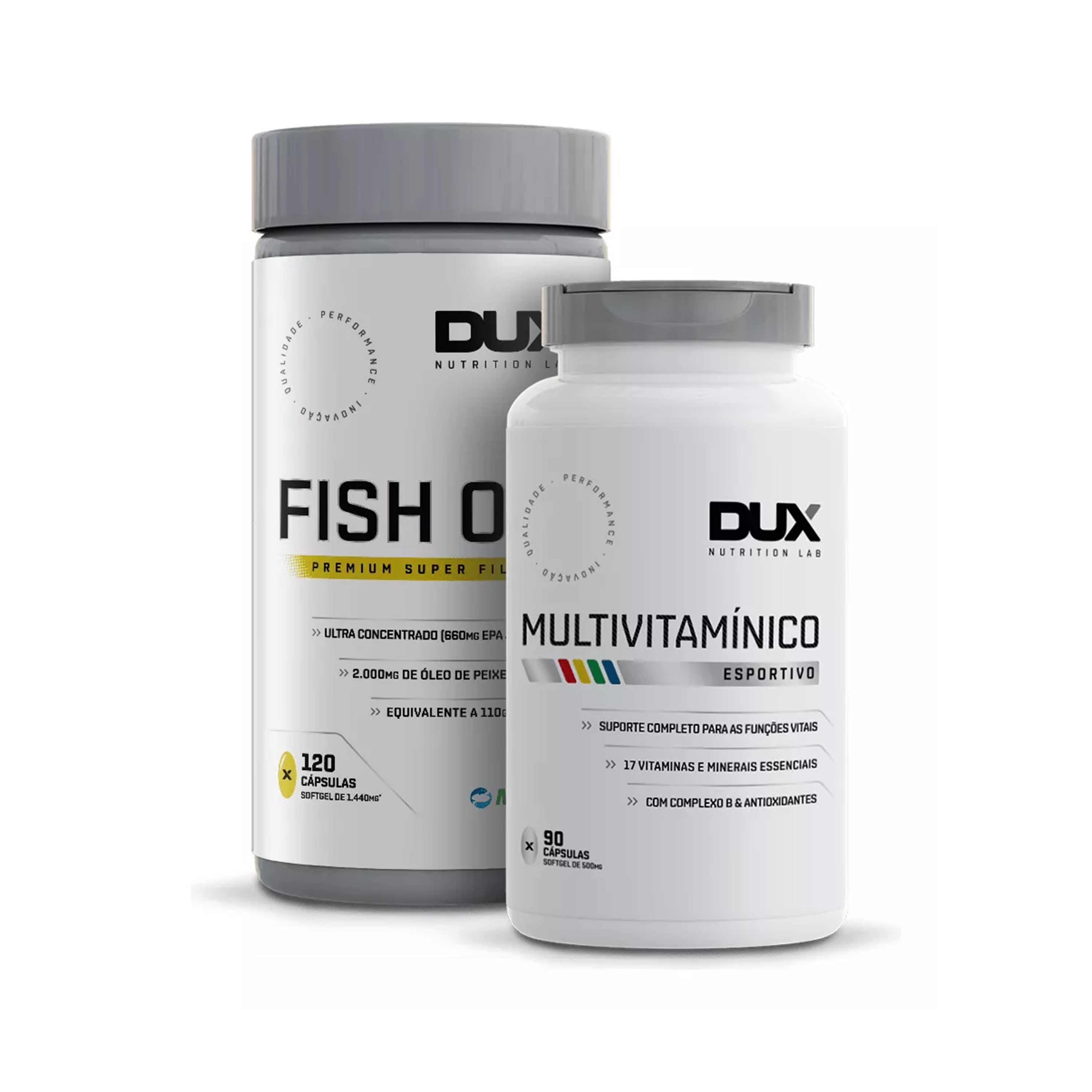 Kit Fish Oil 120 Cápsulas + Multivitamínico 90 Cápsulas Dux