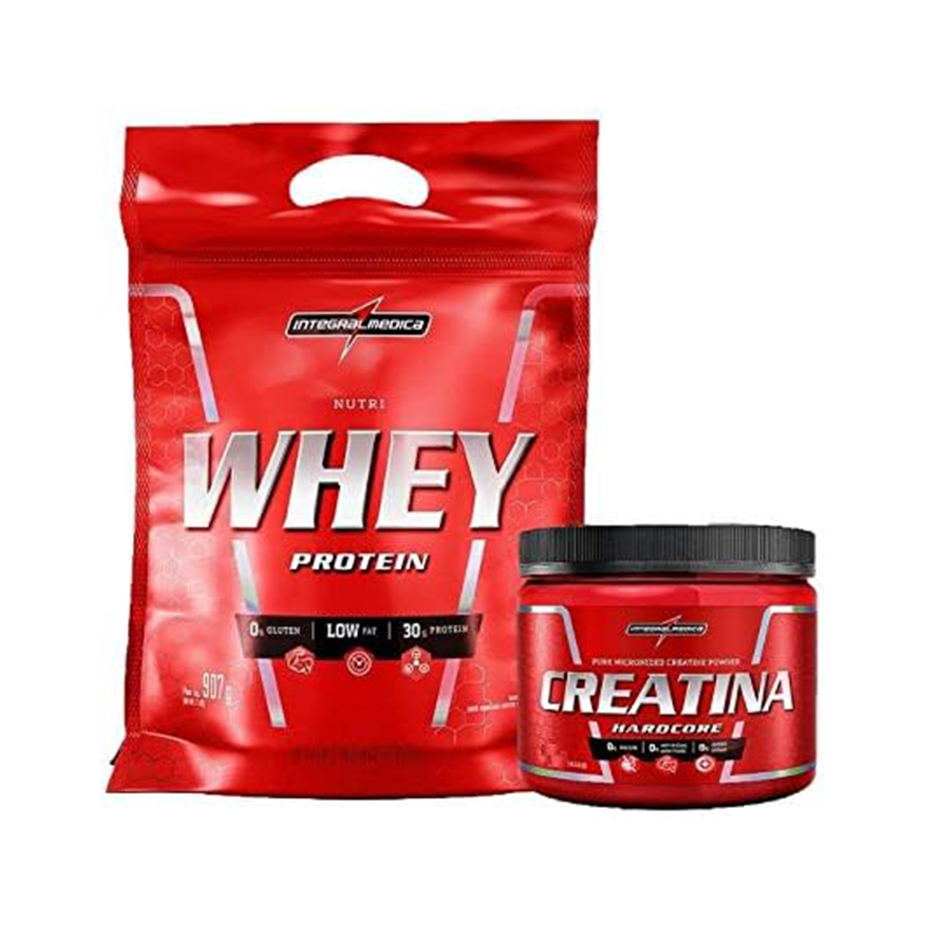 Combo Nutri Whey 900g Chocolate Refil + Creatina 150g - Integralmedica